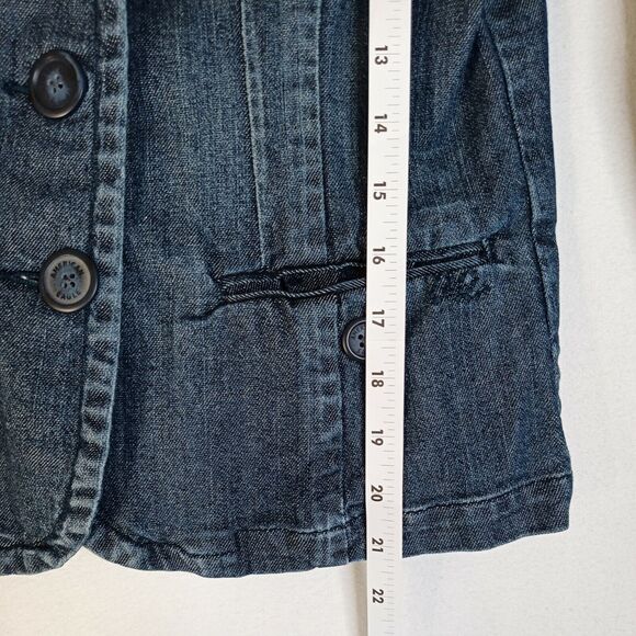 American Eagle Outfitters Stretch Size Medium Blue Jean Jacket - Picture 9 of 12